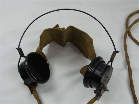 cloth or metal antennae box radio antique military|ww2 army radio headset.